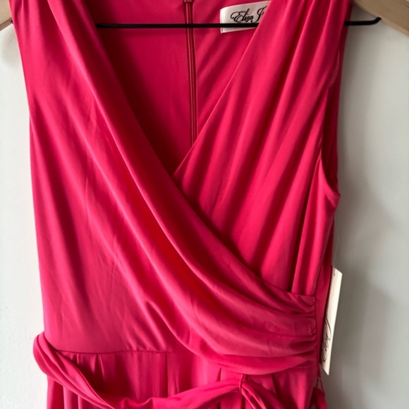 Eliza J Faux Wrap Wide Leg Jumpsuit In Strawberry XS NWT - Picture 7 of 9